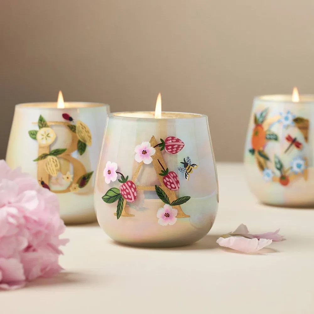 Fruity Monogram Floral Night Gardenia Glass Candle